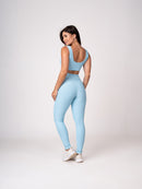 Conjunto Legging e Top Alças Retas Azul Caribe Flow