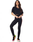 Blusa Cropped Fitness Dendê Curta Preto