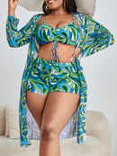 Conjunto De Biquíni Plus Size 3 Peças Dassa