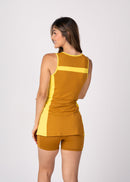 Conjunto Beach Tennis Recortes Mostarda e Amarelo