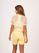 Cropped Tule Amarelo Manteiga