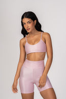 Conjunto Rosa Pastel Short e Top Fita Lovers