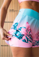 Shorts duplo Degradê Floral