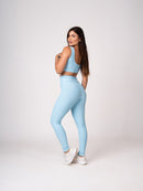 Conjunto Legging e Top Alças Retas Azul Caribe Flow