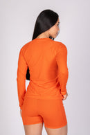 Blusa Manga Longa Soft Tangerina