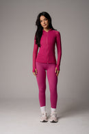 Jaqueta Slim Zip com abertura para dedo Cereja