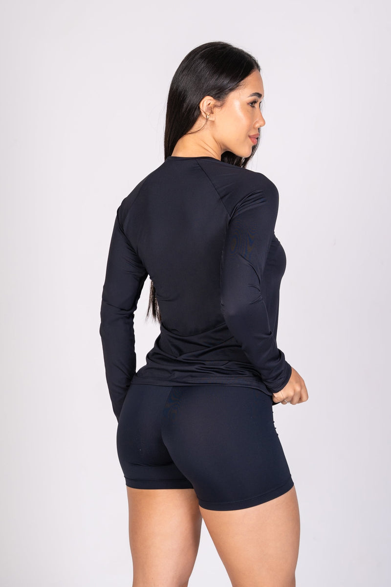 Blusa Manga Longa Soft Preta