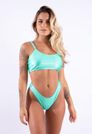 Biquíni Calcinha Asa Delta com Sutiã Top de Ribana Brilhosa