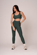 Conjunto Legging e Top Alças Retas Verde Florest Flow