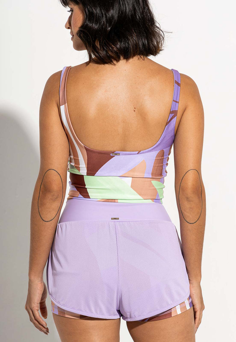 Shorts duplo liso lavanda Aura