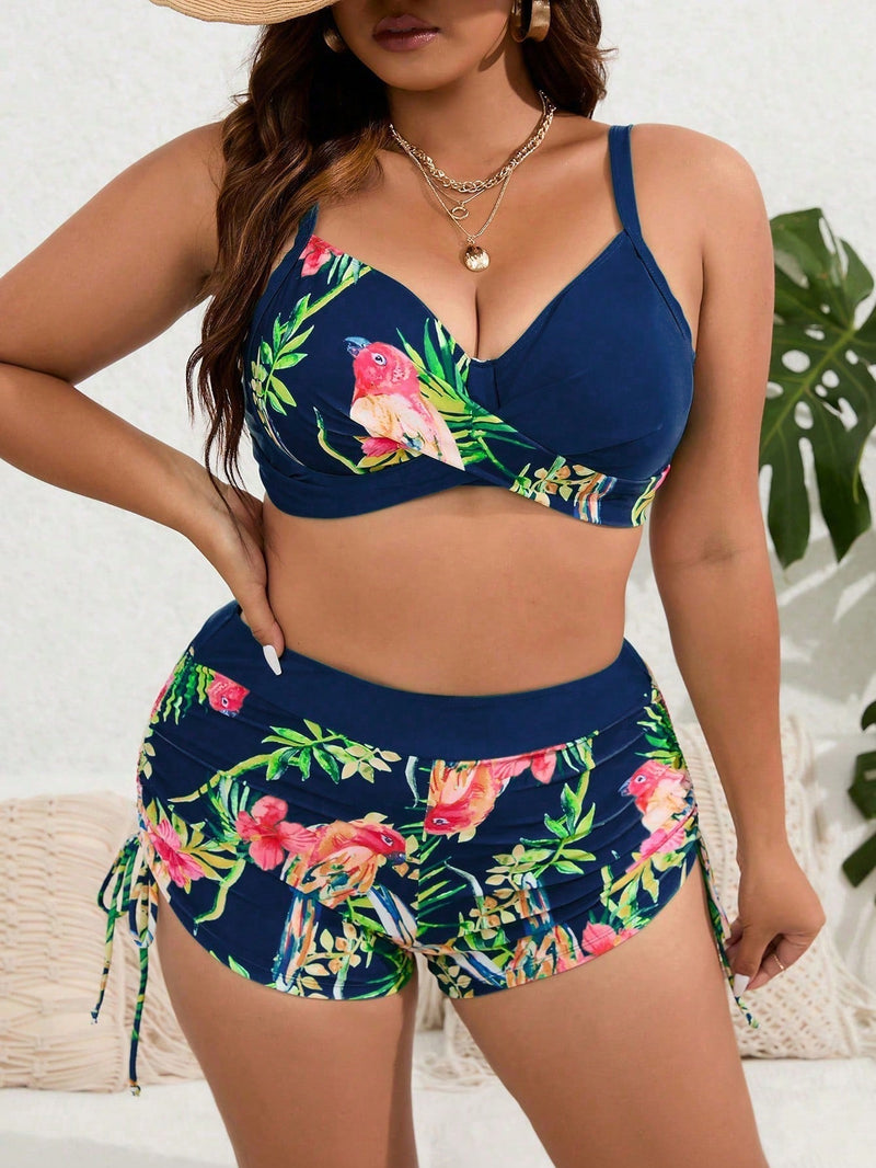 Biquíni Tropical Plus Size  - Elegância e Conforto Estampado