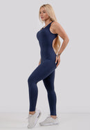 Macacão Longo Fitness Feminino Cut Decote nas Costas