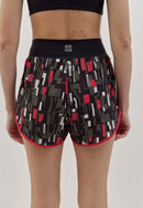 Shorts duplo preto com bolso estampado Voá