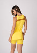 Conjunto Beach Tennis Recortes Amarelo e Mostarda