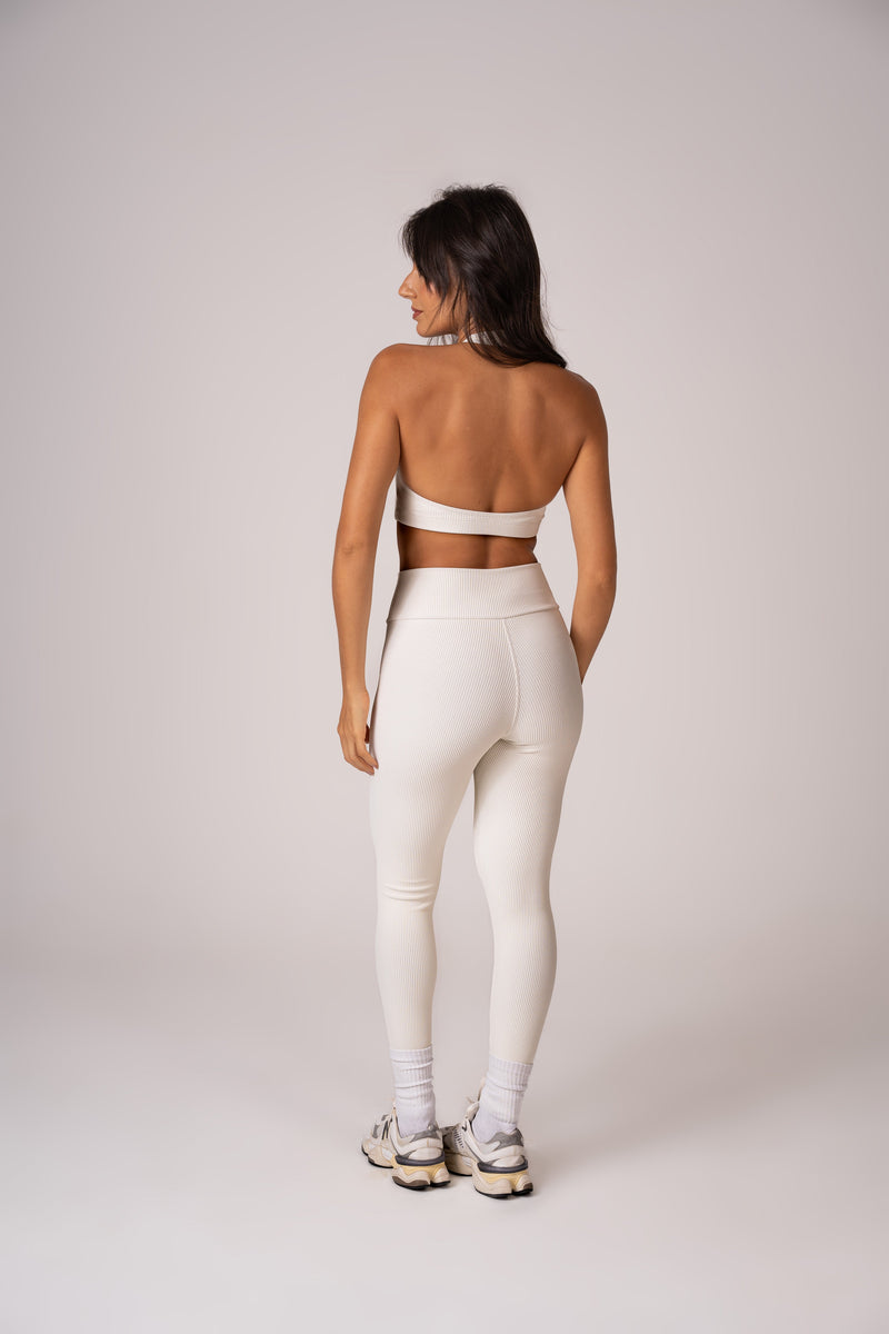 Conjunto Legging e Top Frente Única Off White Flow