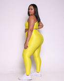 Conjunto Fitness Curve Plus Size Amarelo