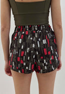 Shorts estampado 2 em 1 com bolsos e bermuda interna verde elite Voá