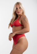 Biquíni Cintura Alta Hot Pant Com Sutiã Marquinha Triângulo Poliamida